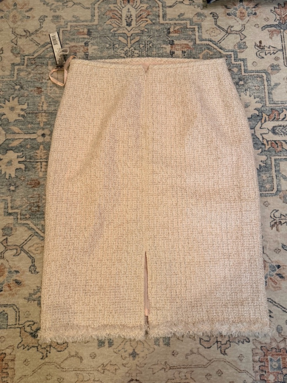 Tahari Blush Pink Tweed Pencil Skirt - Picture 5 of 8